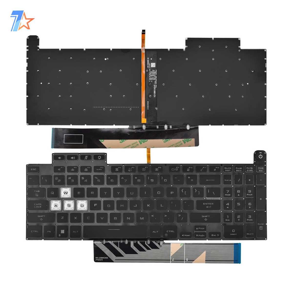 ASUS TUF Gaming A15, F15 & Dash F15 Replacement Laptop Keyboard – Compatible with FA507, FA507R, FA507RM, FX507, FX507R, FX507Z, FX507ZM, FX517, FX517ZM & FX517ZR