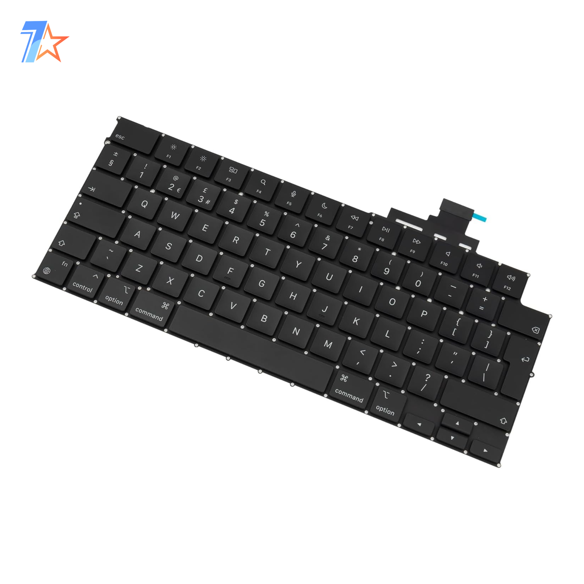 MacBook Air M2/M3/M4 Replacement Keyboard Black UK English Layout 13.6-inch A2681, A3113, A3240 & 15-inch A2941, A3114, A3241